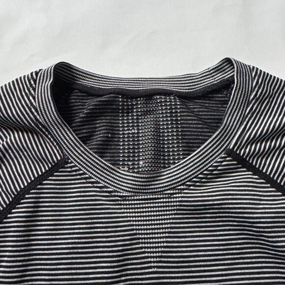 Figs Womens S Salta Underscrub Top Shirt Stripe Black White Long Sleeve Seamless - Picture 5 of 10